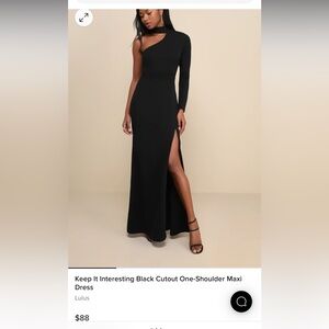 Black One Sleeve floor length dress